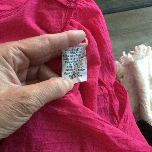 Johnny Was pink embroidered tunic top S - Picture 6 of 6